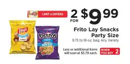 ShopRite Frito Lay Snacks Party Size offer