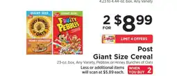 ShopRite Post Giant Size Cereal offer