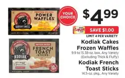 ShopRite Kodiak Cakes Frozen Waffles offer