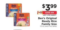 ShopRite Ben's Original Ready Rice Family Size offer
