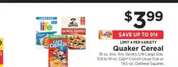 ShopRite Quaker Cereal offer