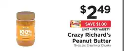 ShopRite Crazy Richard’s Peanut Butter offer