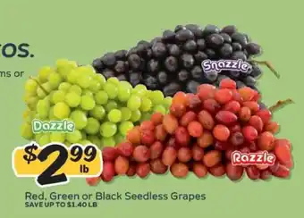 Red, Green or Black Seedless Grapes