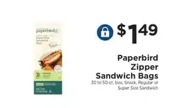 ShopRite Paperbird Zipper Sandwich Bags offer