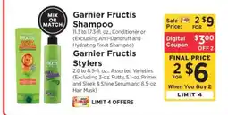 ShopRite Garnier Fructis Shampoo & Stylers offer