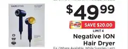ShopRite Negative ION Hair Dryer offer