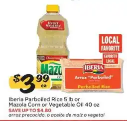 Winn Dixie Iberia Parboiled Rice 5 lb or Mazola Corn or Vegetable Oil 40 oz offer