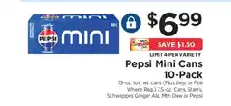 ShopRite Pepsi Mini Cans 10-Pack offer