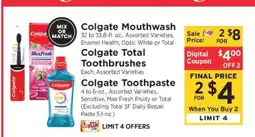 ShopRite Colgate Mouthwash, Colgate Total Toothbrushes, Colgate Toothpaste offer