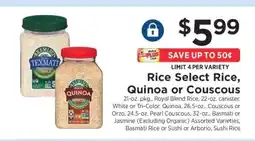 ShopRite Rice Select Rice, Quinoa or Couscous offer