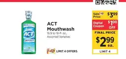 ShopRite Act Mouthwash offer