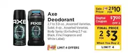 ShopRite AXE Deodorant offer