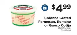 ShopRite Colonna Grated Parmesan, Romano or Queso Cotija offer