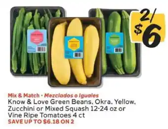Know & Love Green Beans, Okra, Yellow, Zucchini or Mixed Squash