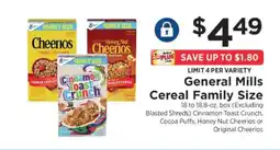 ShopRite General Mills Cereal Family Size offer