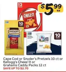 Winn Dixie Cape Cod or Snyder's Pretzels or Kellogg's Cheez-It or Grahams Caddy Packs offer