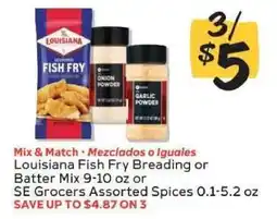 Winn Dixie Louisiana Fish Fry Breading or Batter Mix / SE Grocers Assorted Spices offer
