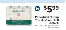 ShopRite Paperbird Strong Towels Giant Roll 6-Pack offer
