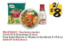 Winn Dixie Chick-fil-A Dressings or Dole Salad Blends or Ready to Eat Bowls offer