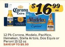 Winn Dixie 12 Pk Corona, Modelo, Pacifico, Heineken, Stella Artois, Dos Equis or Peroni offer