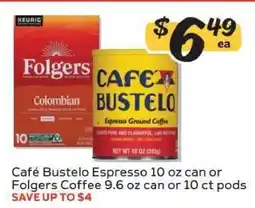 Winn Dixie Café Bustelo Espresso or Folgers Coffee offer