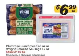 Winn Dixie Plumrose Lunchmeat or Wright Smoked Sausage offer