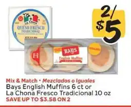 Winn Dixie Bays English Muffins or La Chona Fresco Tradicional offer