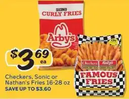 Winn Dixie Checkers, Sonic or Nathan's Fries offer