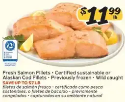 Winn Dixie Fresh Salmon Fillets or Alaskan Cod Fillets offer