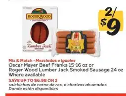 Winn Dixie Oscar Mayer Beef Franks or Roger Wood Lumber Jack Smoked Sausage offer