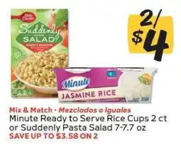 Winn Dixie Minute Ready to Serve Rice Cups 2 ct or Suddenly Pasta Salad 7-7.7 oz offer
