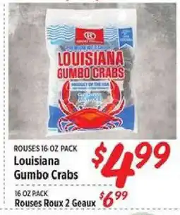 Rouses Louisiana Gumbo Crabs offer