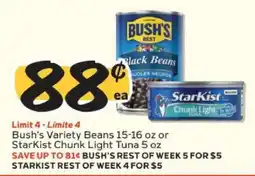 Winn Dixie Bush's Variety Beans or StarKist Chunk Light Tuna offer