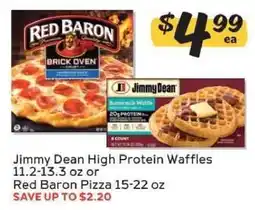 Winn Dixie Jimmy Dean High Protein Waffles or Red Baron Pizza offer