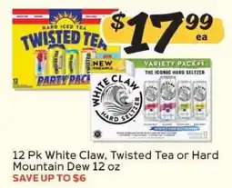Winn Dixie 12 Pk White Claw, Twisted Tea or Hard Mountain Dew offer