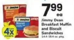 Safeway Jimmy Dean Breakfast Muffin and Biscuit Sandwiches offer