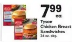 Safeway Tyson Chicken Breast Sandwiches offer