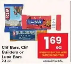 Safeway Clif Bars, Clif Builders or Luna Bars offer