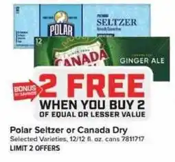 Giant Food Polar Seltzer or Canada Dry offer