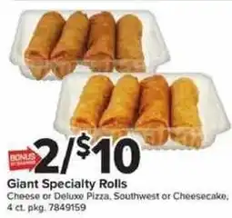 Giant Food Giant Specialty Rolls offer