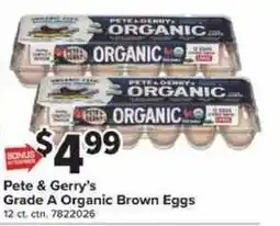 Giant Food Pete & Gerry's Grade A Organic Brown Eggs offer