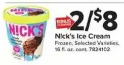 Giant Food Nick's Ice Cream offer