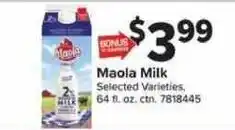 Giant Food Maola Milk offer