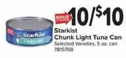 Giant Food Starkist chunk light tuna can offer