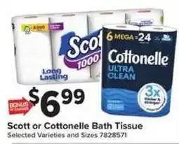 Giant Food Scott or Cottonelle Bath Tissue offer