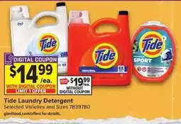 Giant Food Tide Laundry Detergent offer