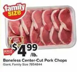 Giant Food Family Size Boneless Center-Cut Pork Chops offer