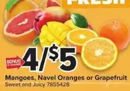 Giant Food Mangos, Navel Oranges or Grapefruit offer