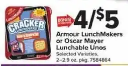 Giant Food Armour LunchMakers or Oscar Mayer Lunchable Unos offer