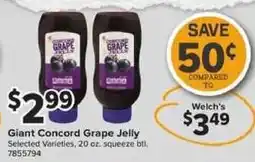 Giant Food Giant Concord Grape Jelly offer